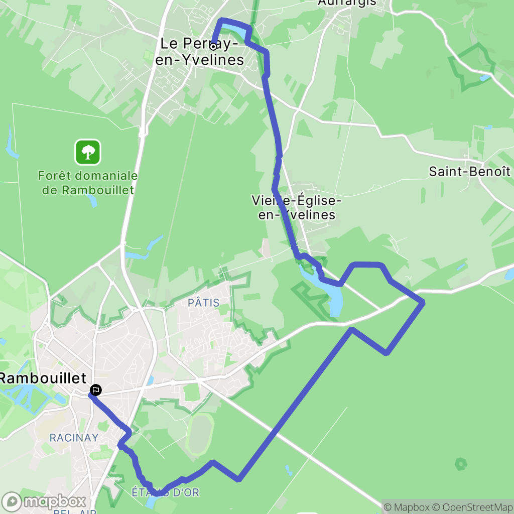 Le Perray-en-Yvelines : carte du parcours de randonnée - France