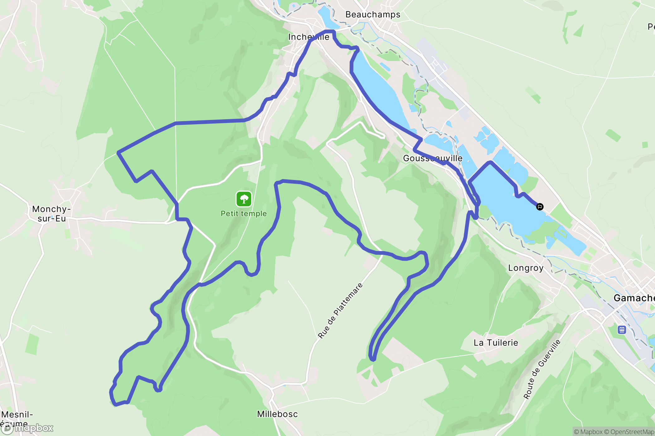 Gamaches : carte du parcours de randonnée - France