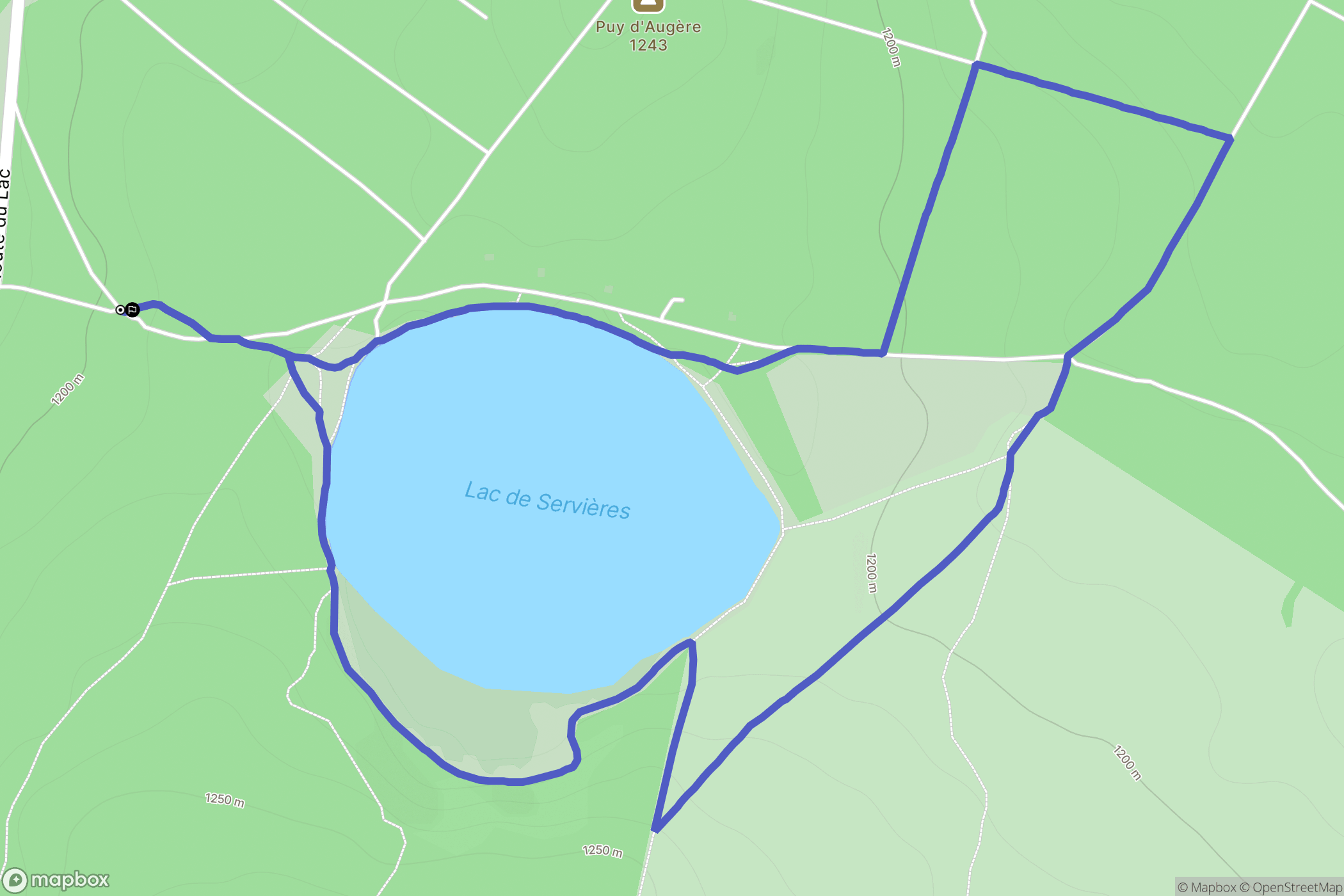 Servières : carte du parcours de randonnée - France