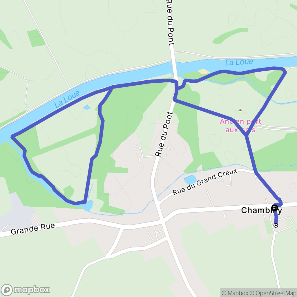 Chamblay : carte du parcours de randonnée - France