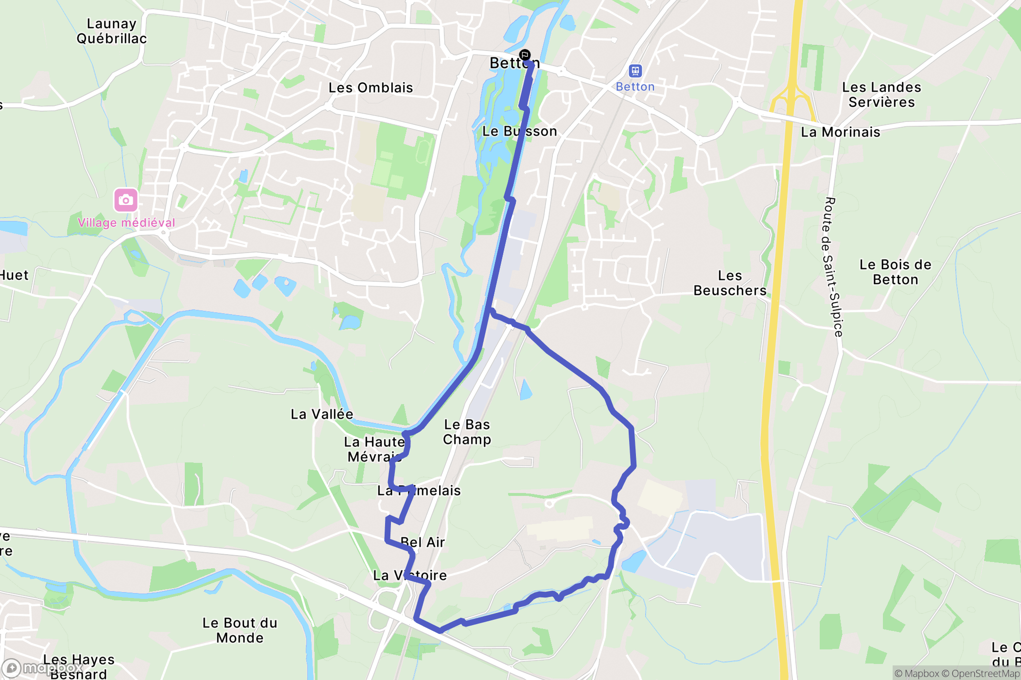 Betton : carte du parcours de randonnée - France
