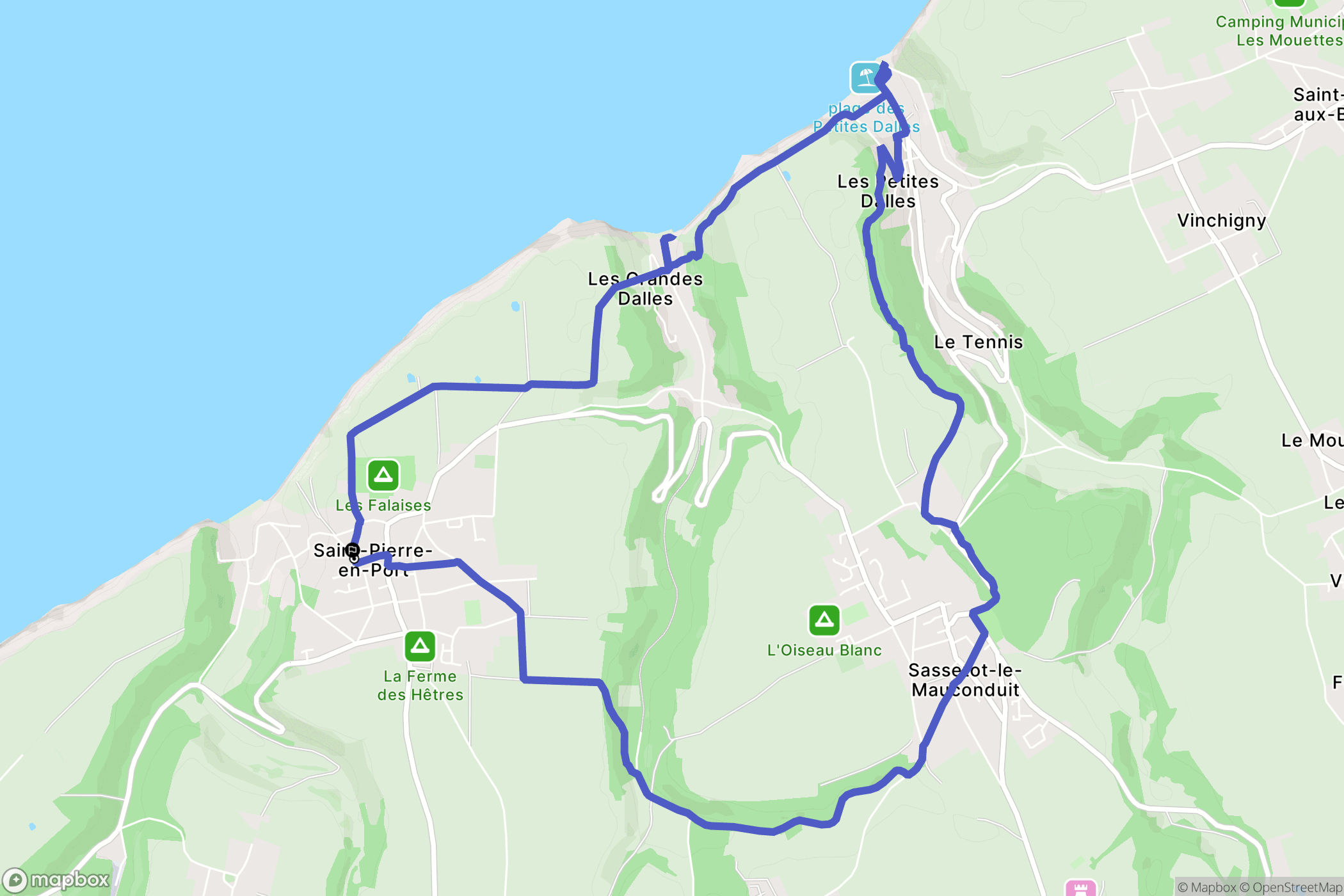 Saint-Pierre-en-Port : carte du parcours de randonnée - France