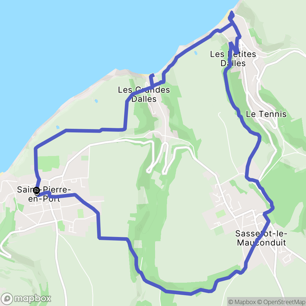 Saint-Pierre-en-Port : carte du parcours de randonnée - France