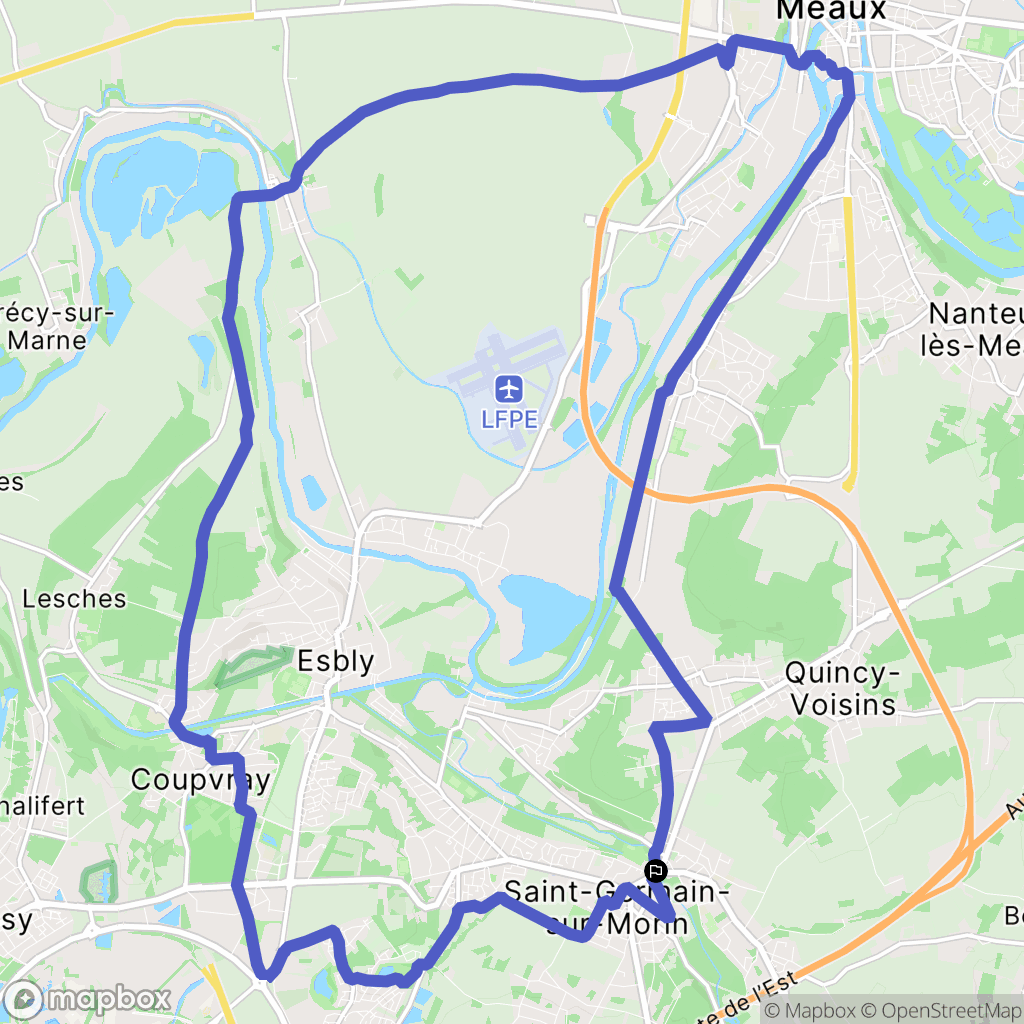 Couilly-Pont-aux-Dames : carte du parcours de randonnée - France