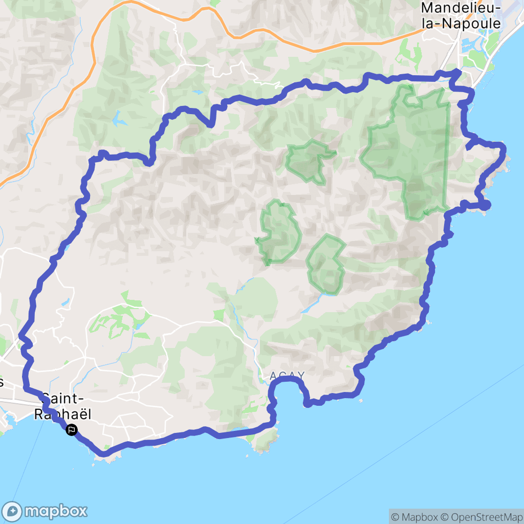 Saint-Raphaël : carte du parcours de randonnée - France