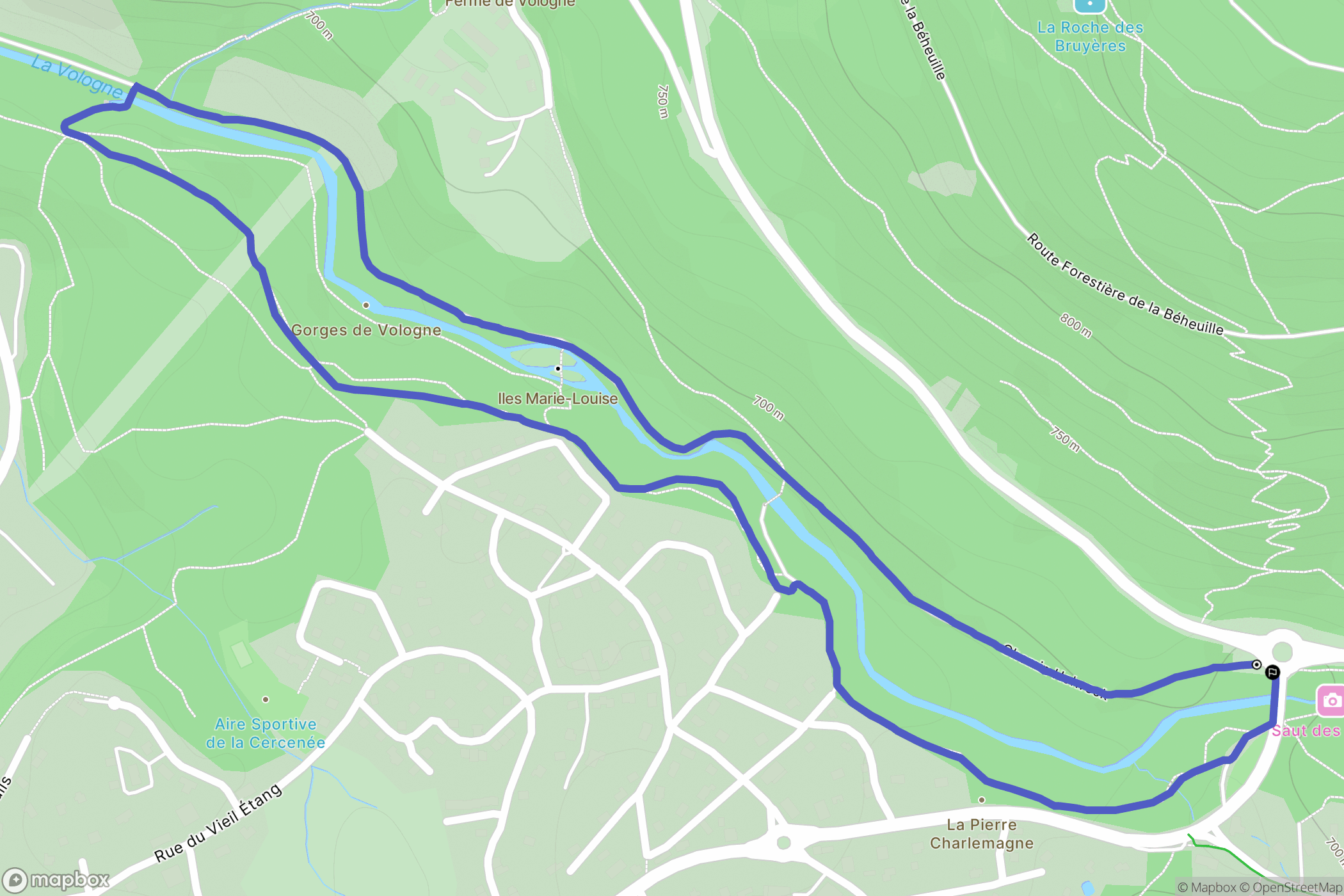 Xonrupt-Longemer : carte du parcours de randonnée - France