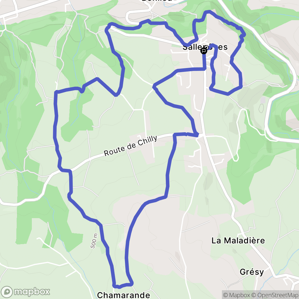 Sallenôves : carte du parcours de randonnée - France