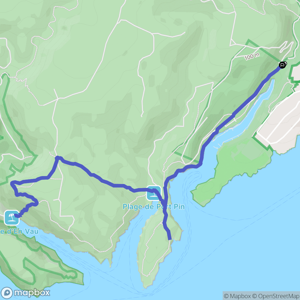Cassis : carte du parcours de randonnée - France