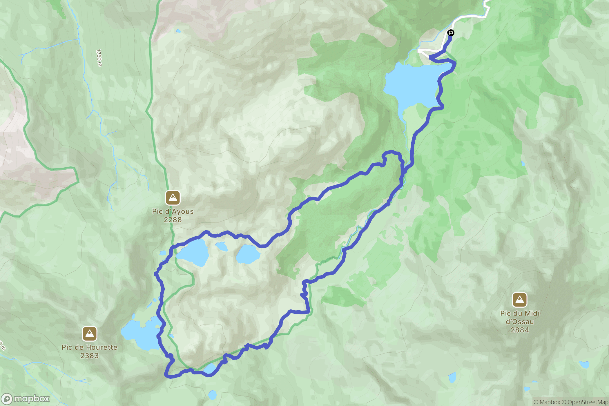 Laruns : carte du parcours de randonnée - France
