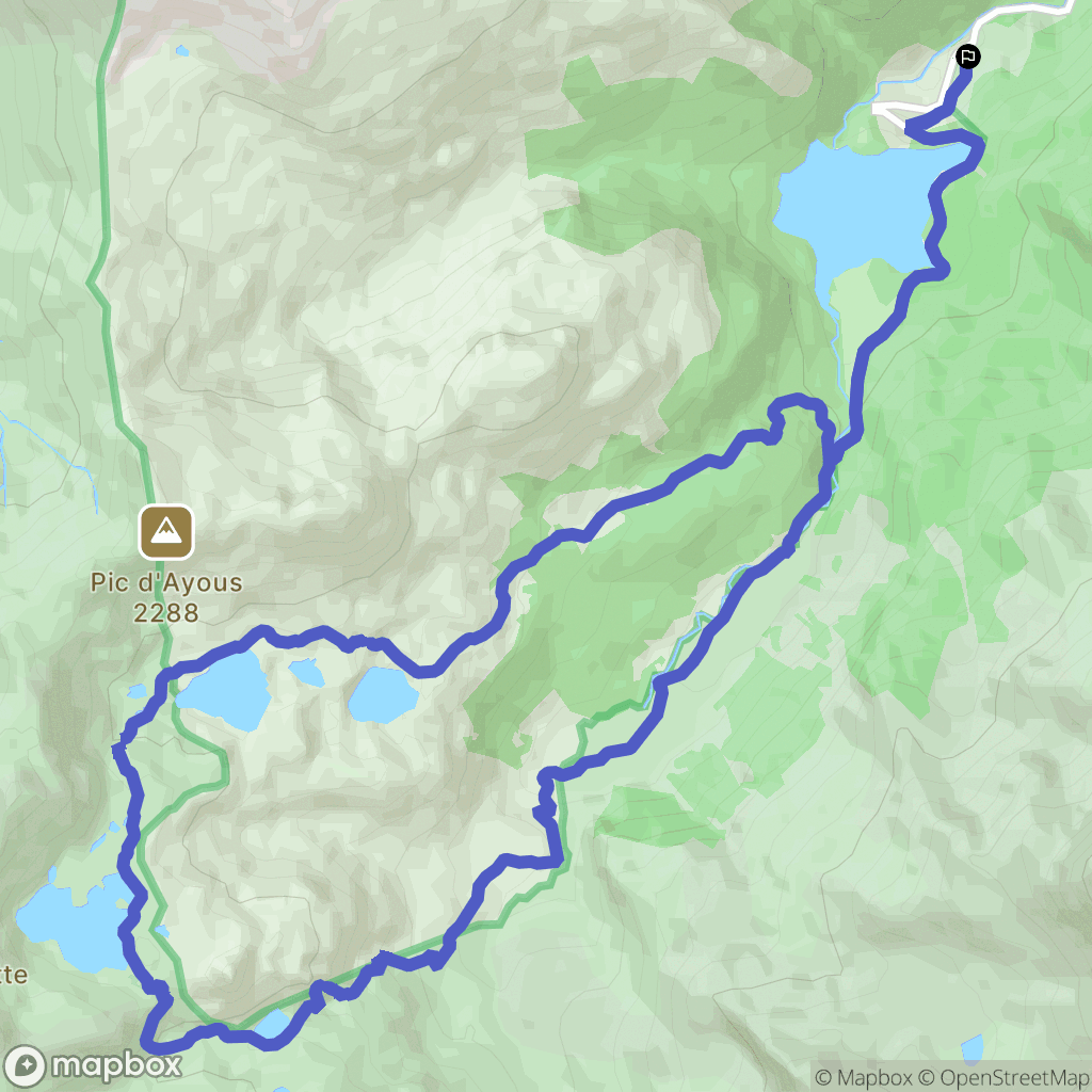 Laruns : carte du parcours de randonnée - France