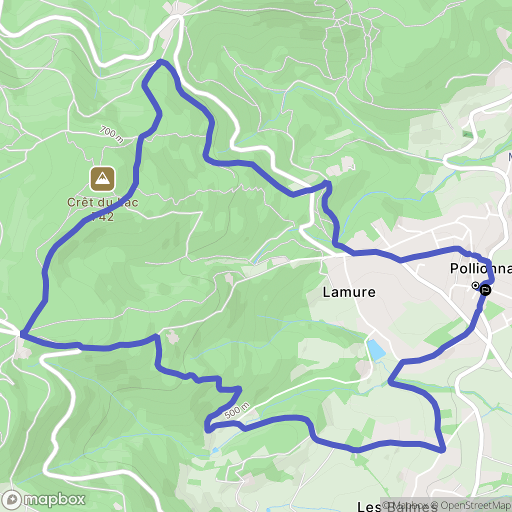 Pollionnay : carte du parcours de randonnée - France