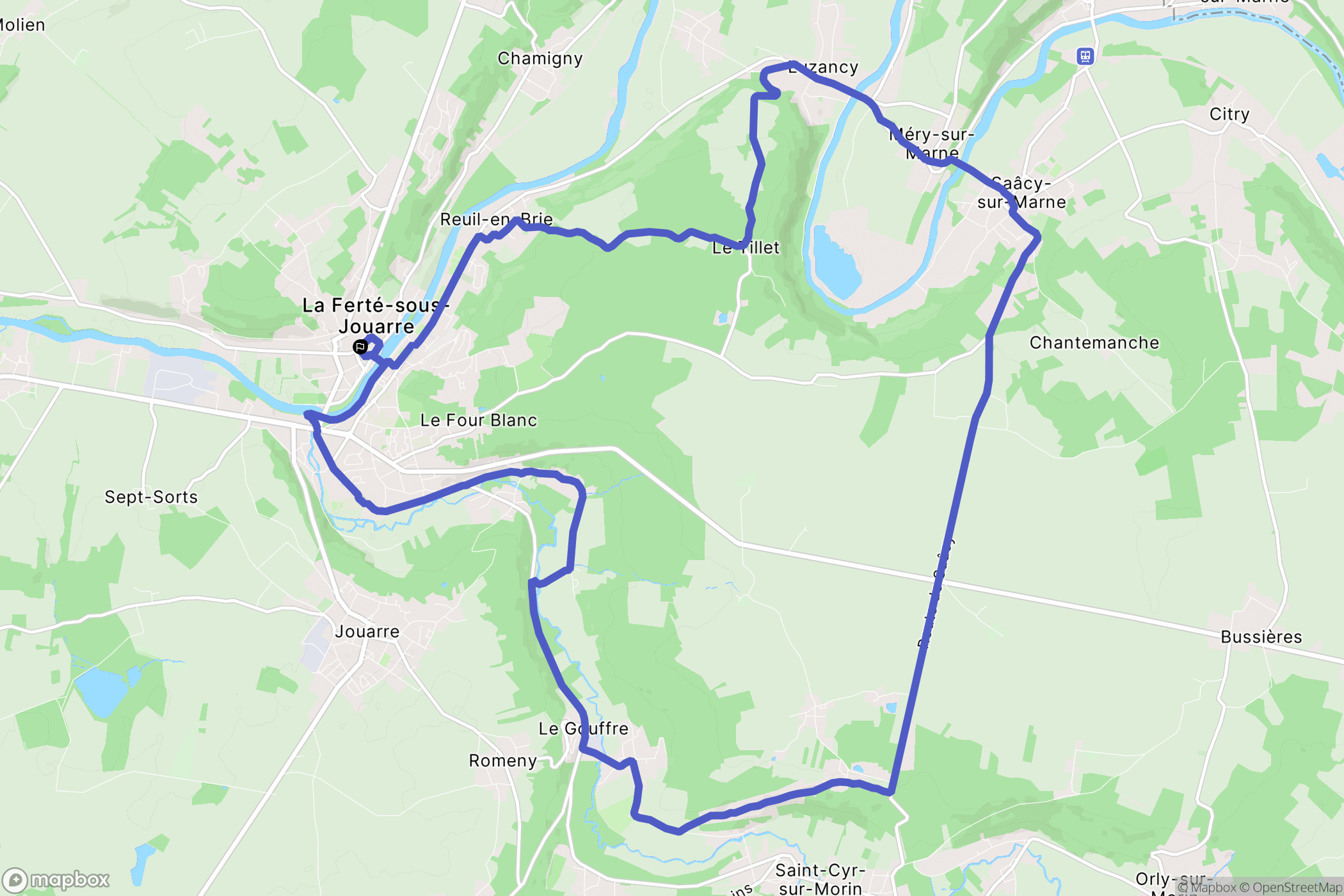La Ferté-sous-Jouarre : carte du parcours de randonnée - France