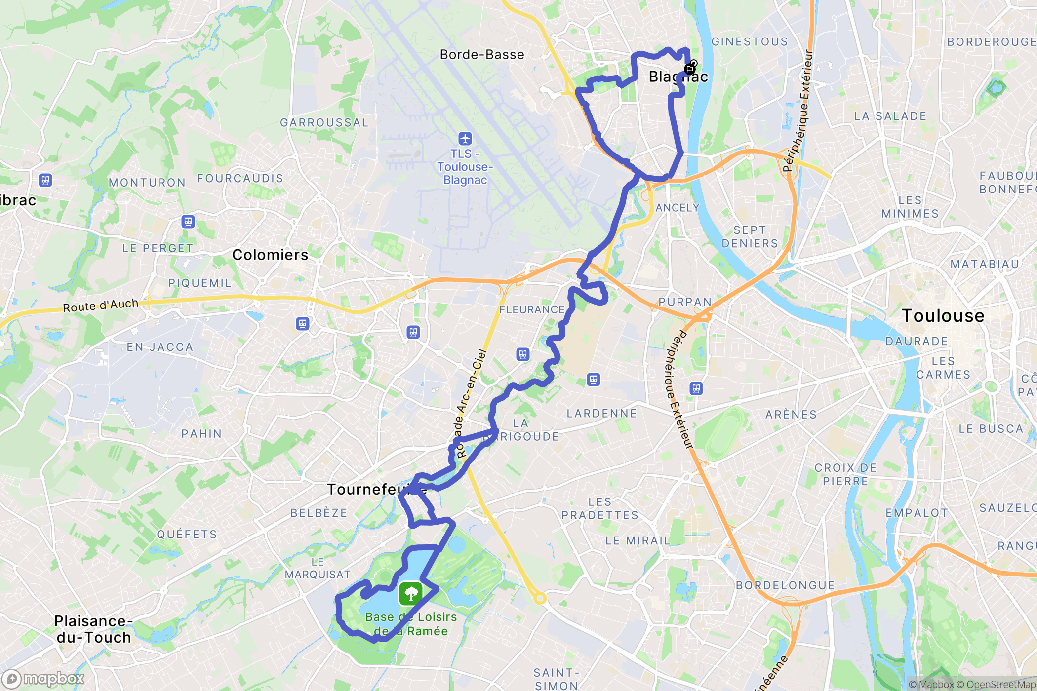 Blagnac : carte du parcours de randonnée - France
