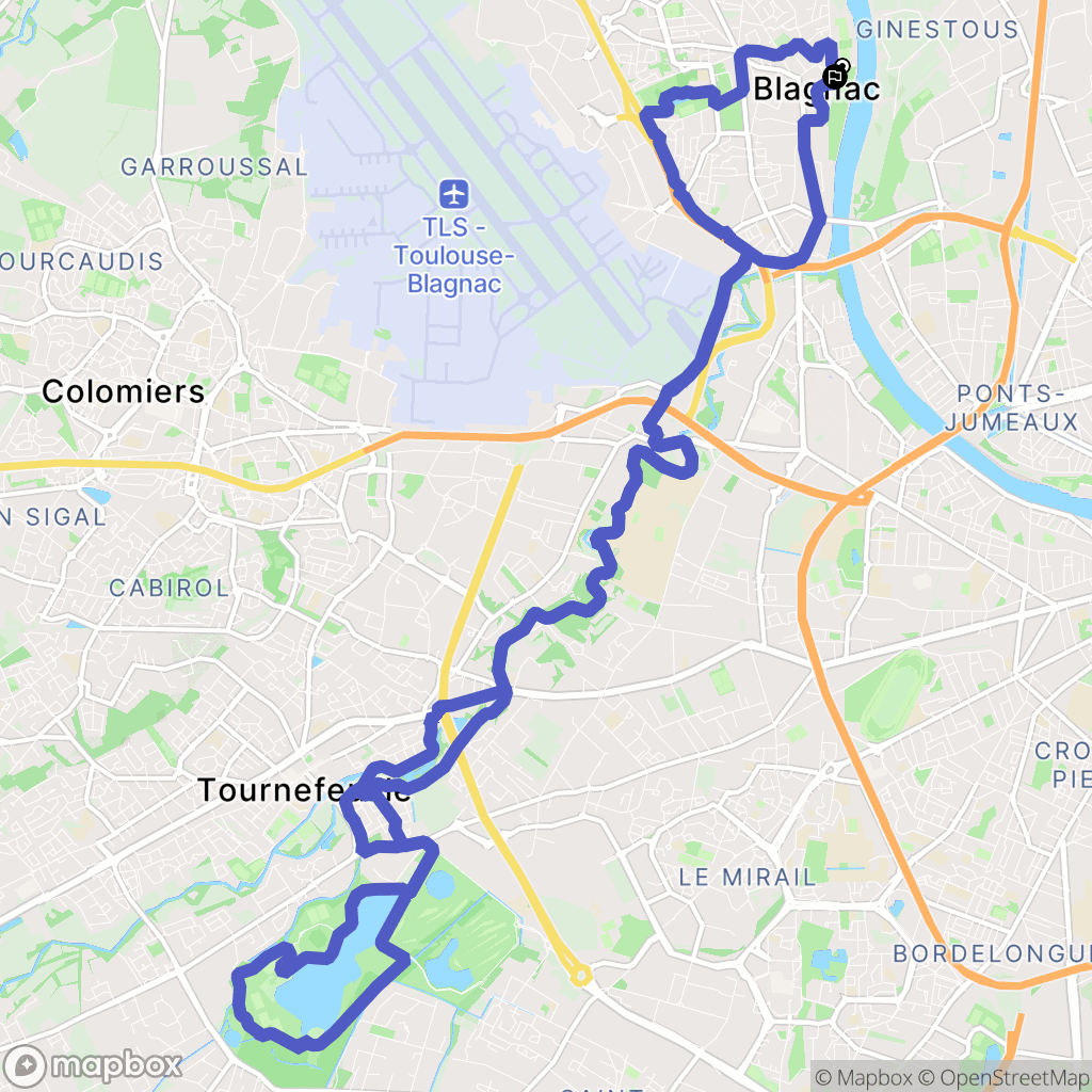 Blagnac : carte du parcours de randonnée - France