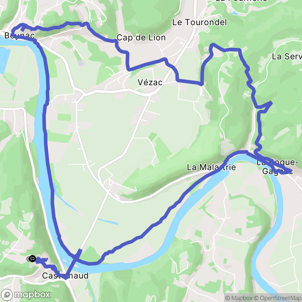 Castelnaud-la-Chapelle : carte du parcours de randonnée - France