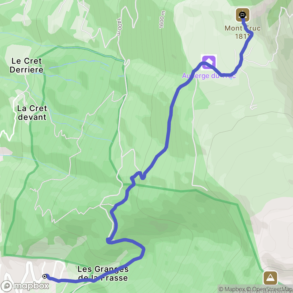 Les Contamines-Montjoie : carte du parcours de randonnée - France