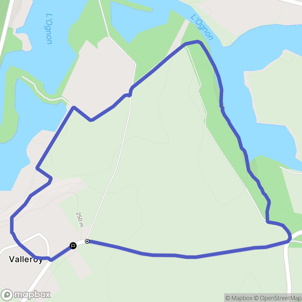 Valleroy : carte du parcours de randonnée - France