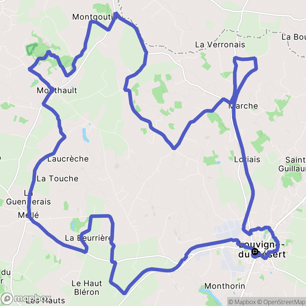 Louvigné-du-Désert : carte du parcours de randonnée - France