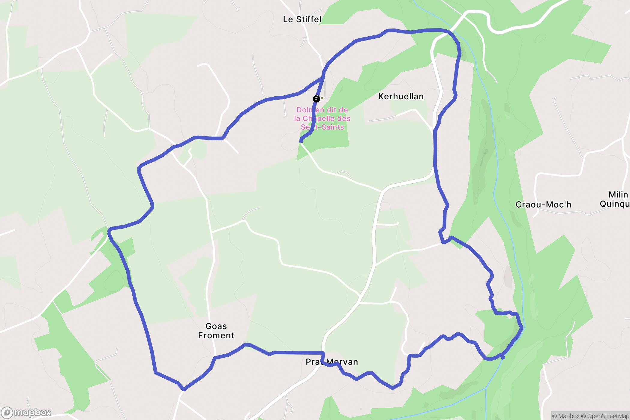 Vieux-Marché : carte du parcours de randonnée - France