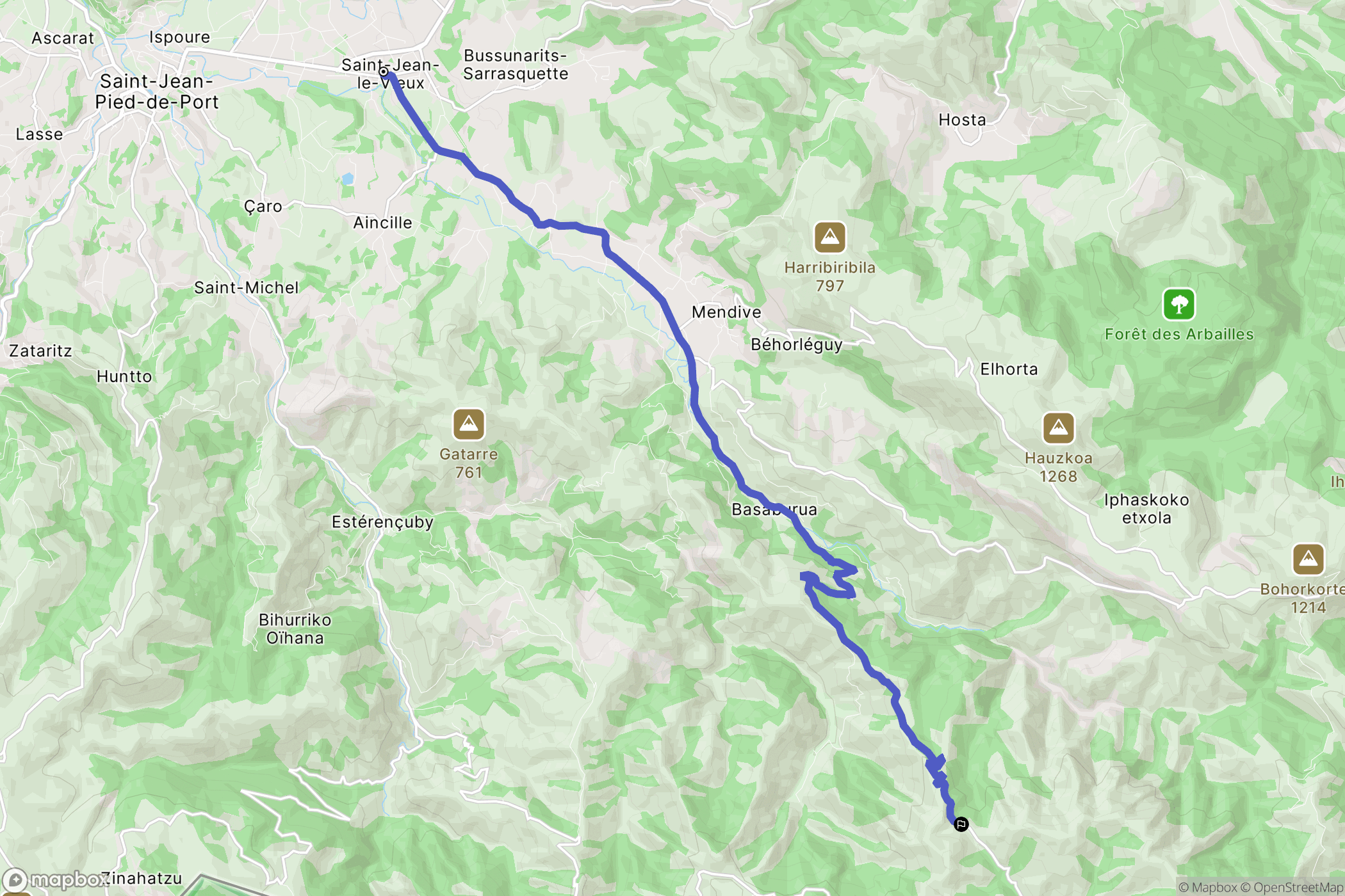 Saint-Jean-le-Vieux : carte du parcours de randonnée - France