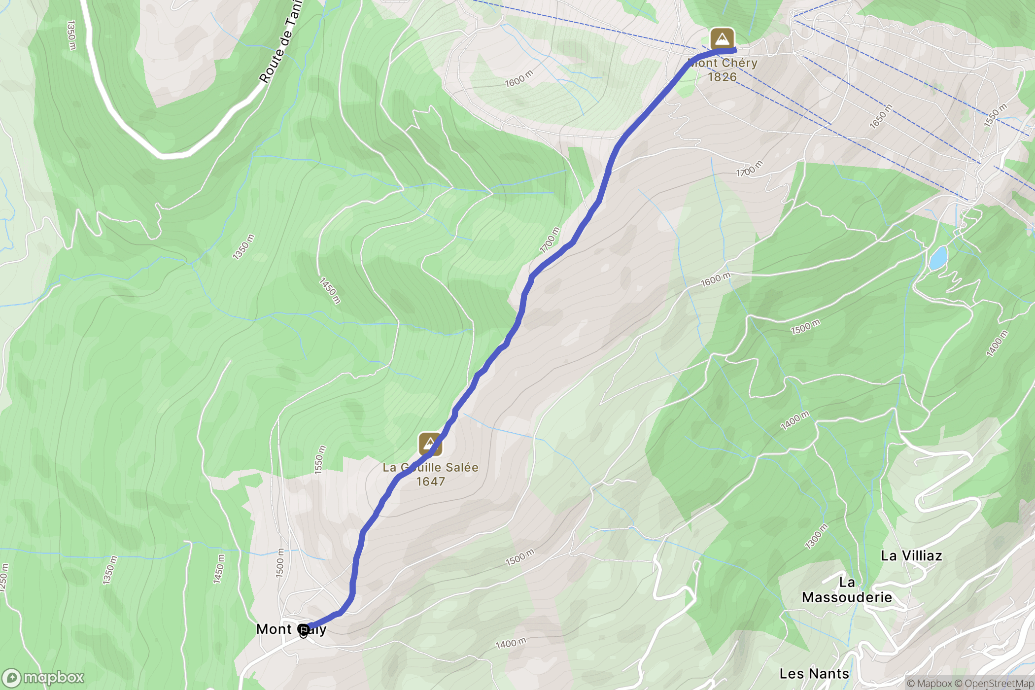 Les Gets : carte du parcours de randonnée - France