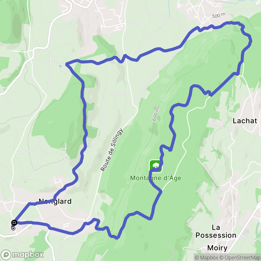 Nonglard : carte du parcours de randonnée - France
