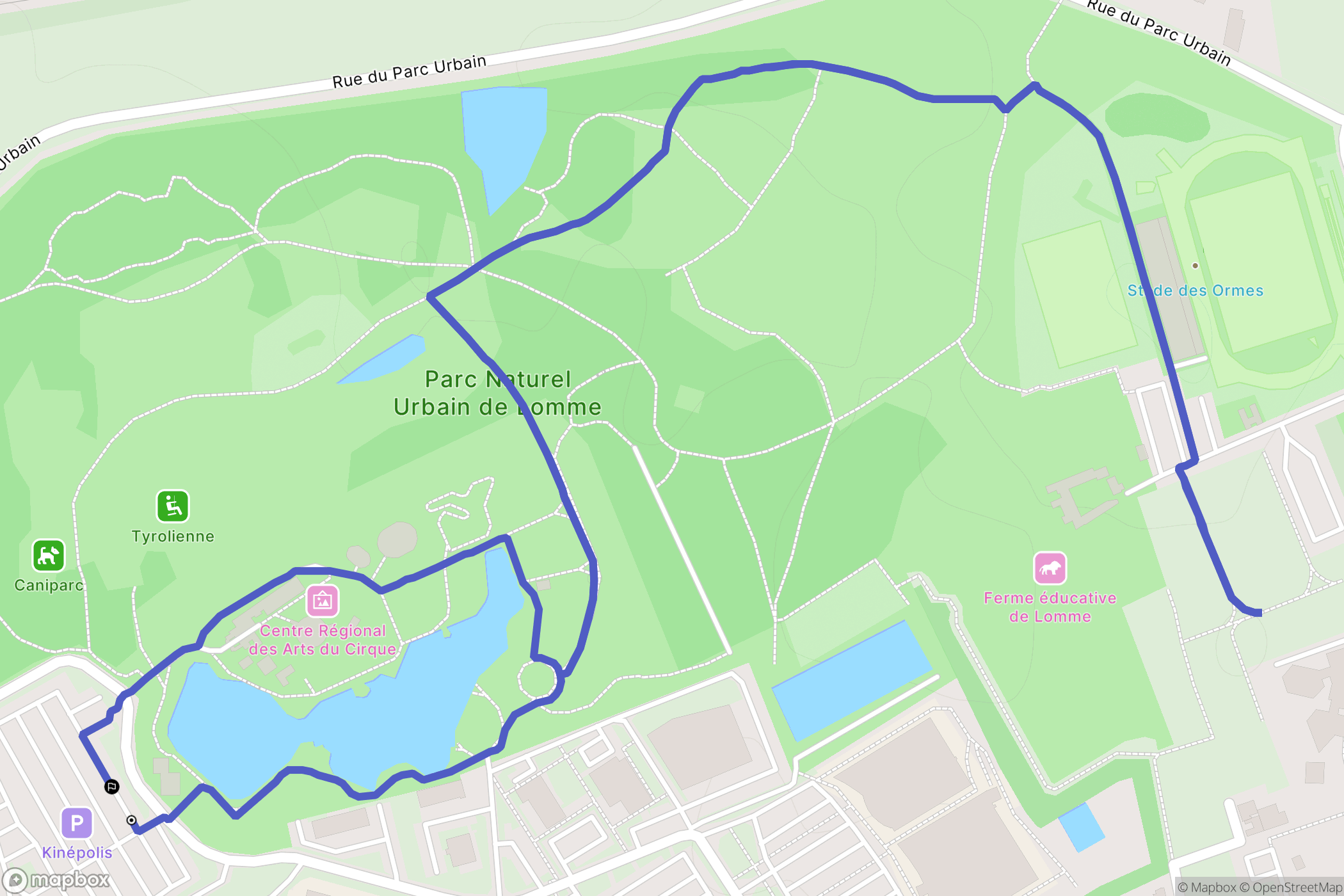 Lomme : carte du parcours de randonnée - France