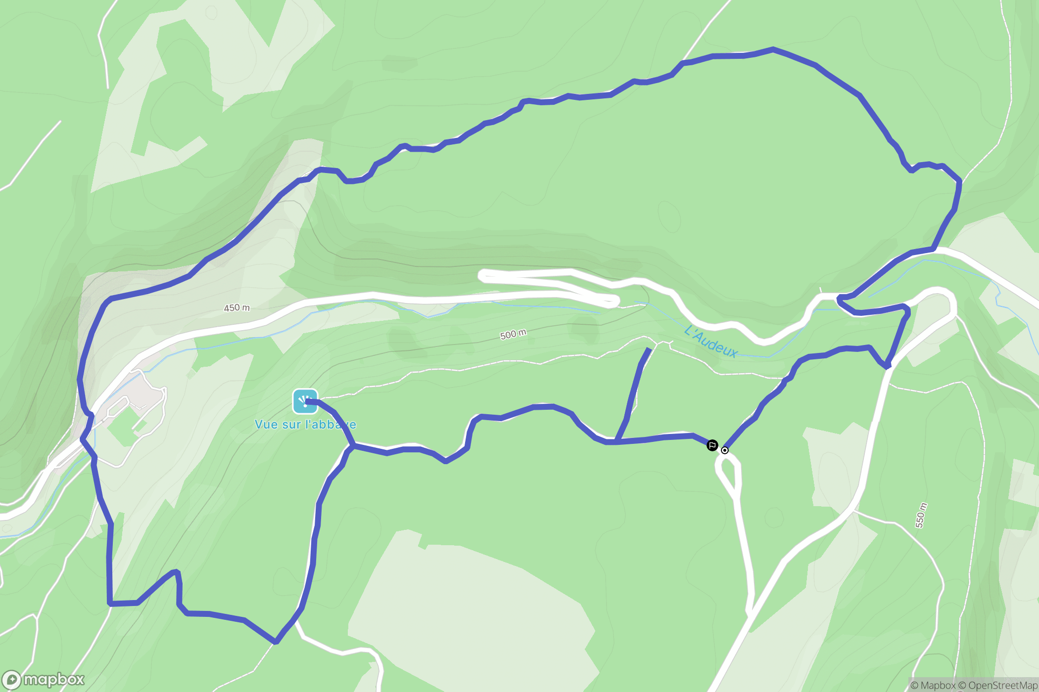 Chaux-lès-Passavant : carte du parcours de randonnée - France