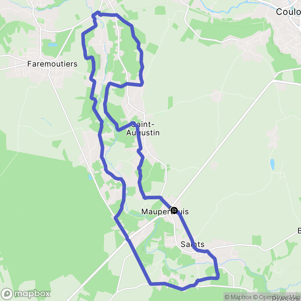Mauperthuis : carte du parcours de randonnée - France