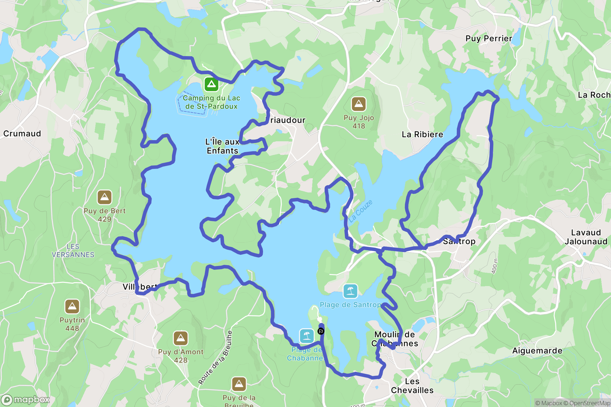 Compreignac : carte du parcours de randonnée - France