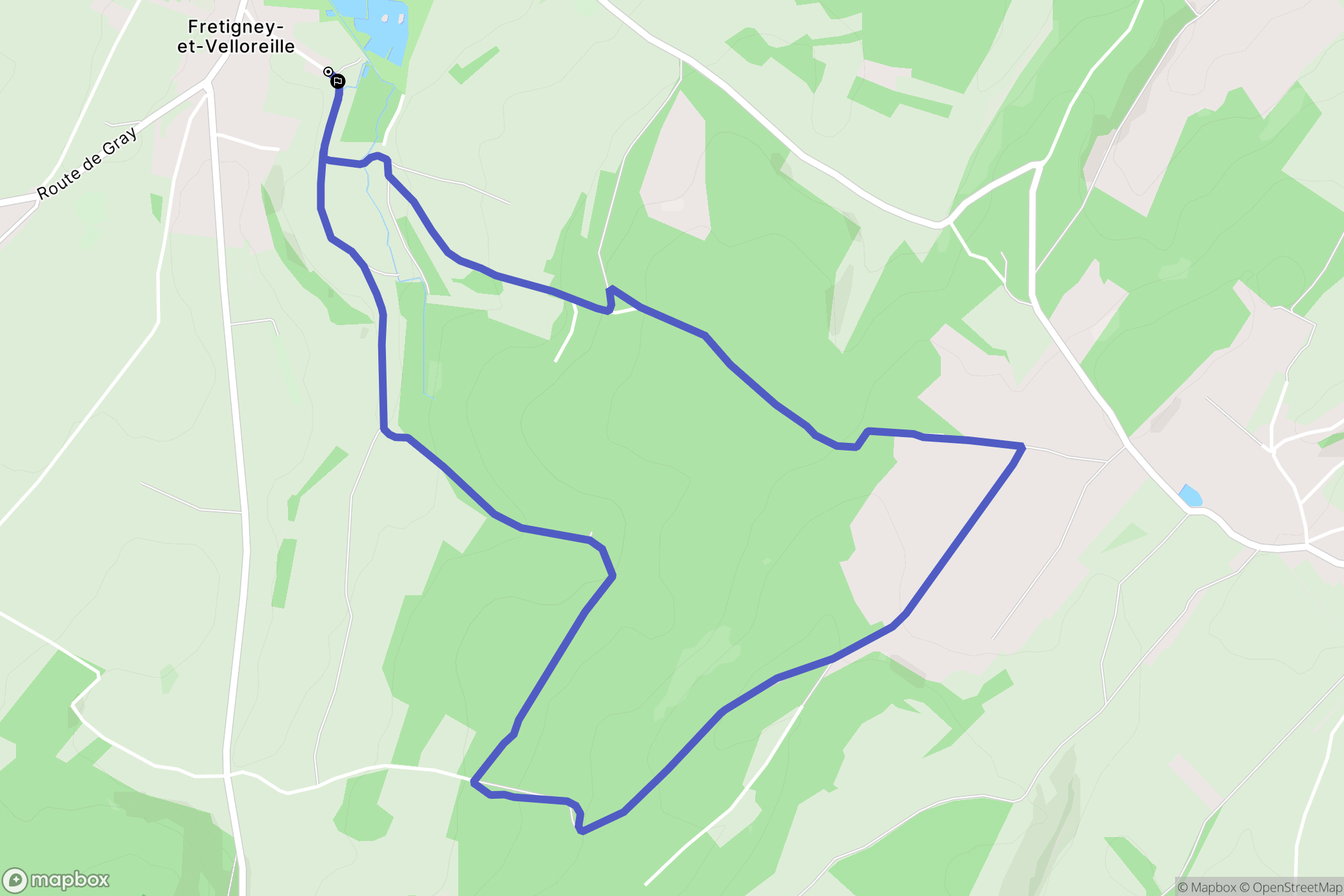 Fretigney-et-Velloreille : carte du parcours de randonnée - France