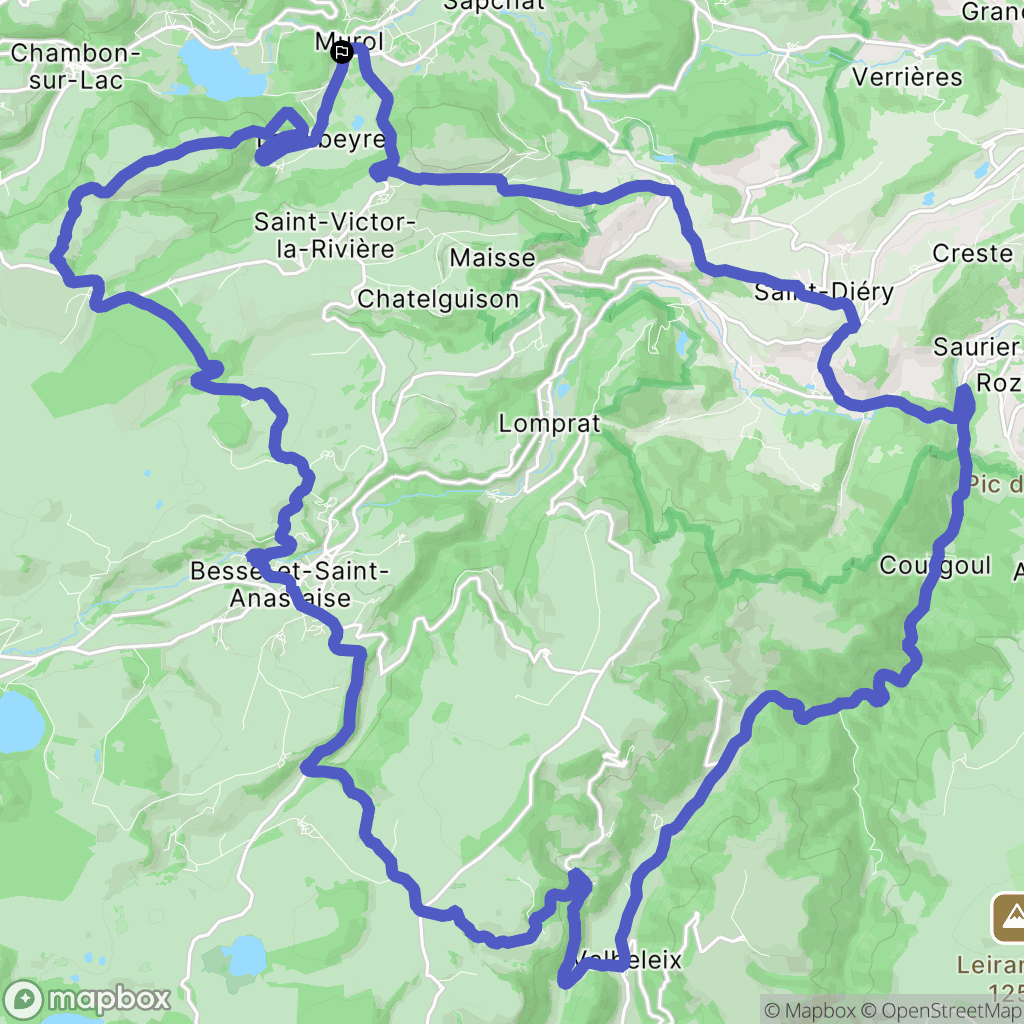 Murol : carte du parcours de randonnée - France