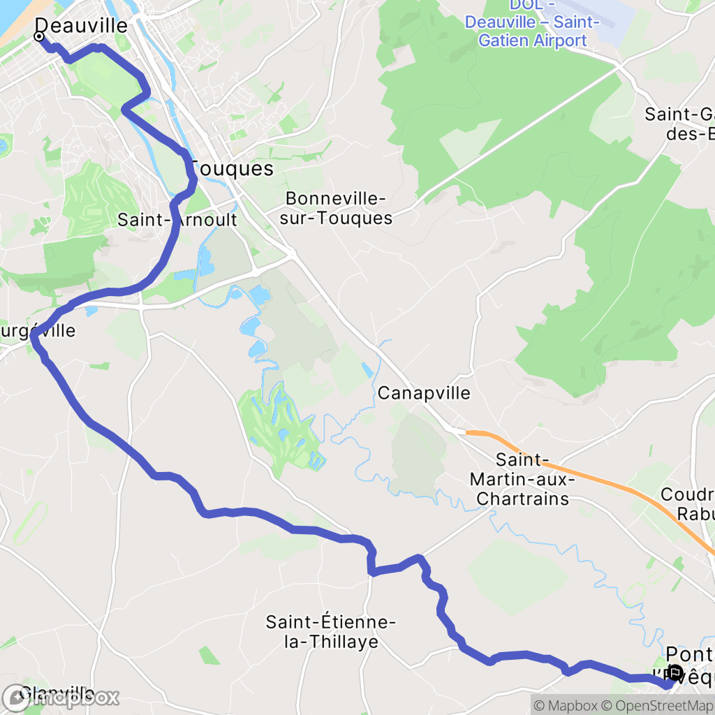Deauville : carte du parcours de randonnée - France