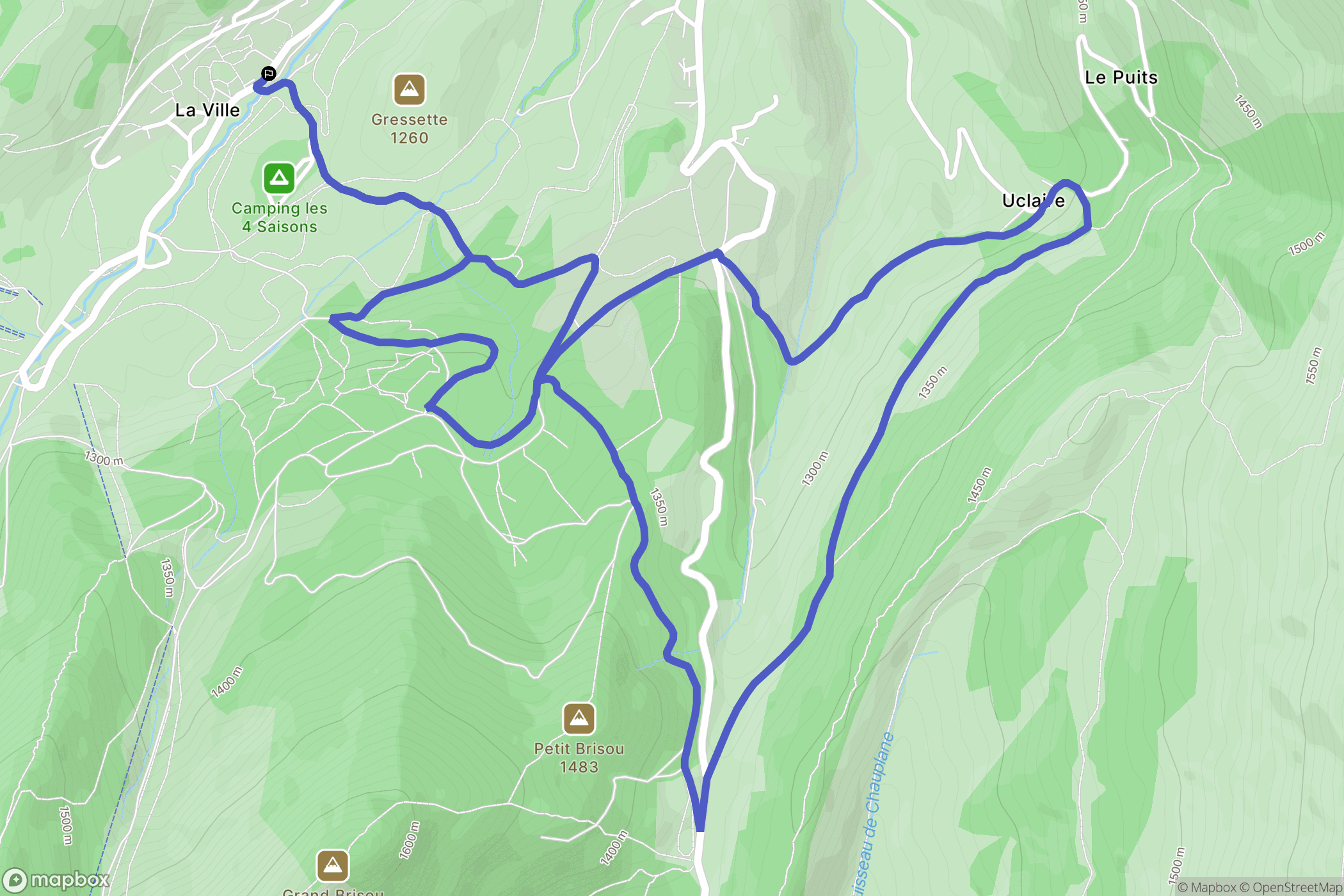 Gresse-en-Vercors : carte du parcours de randonnée - France
