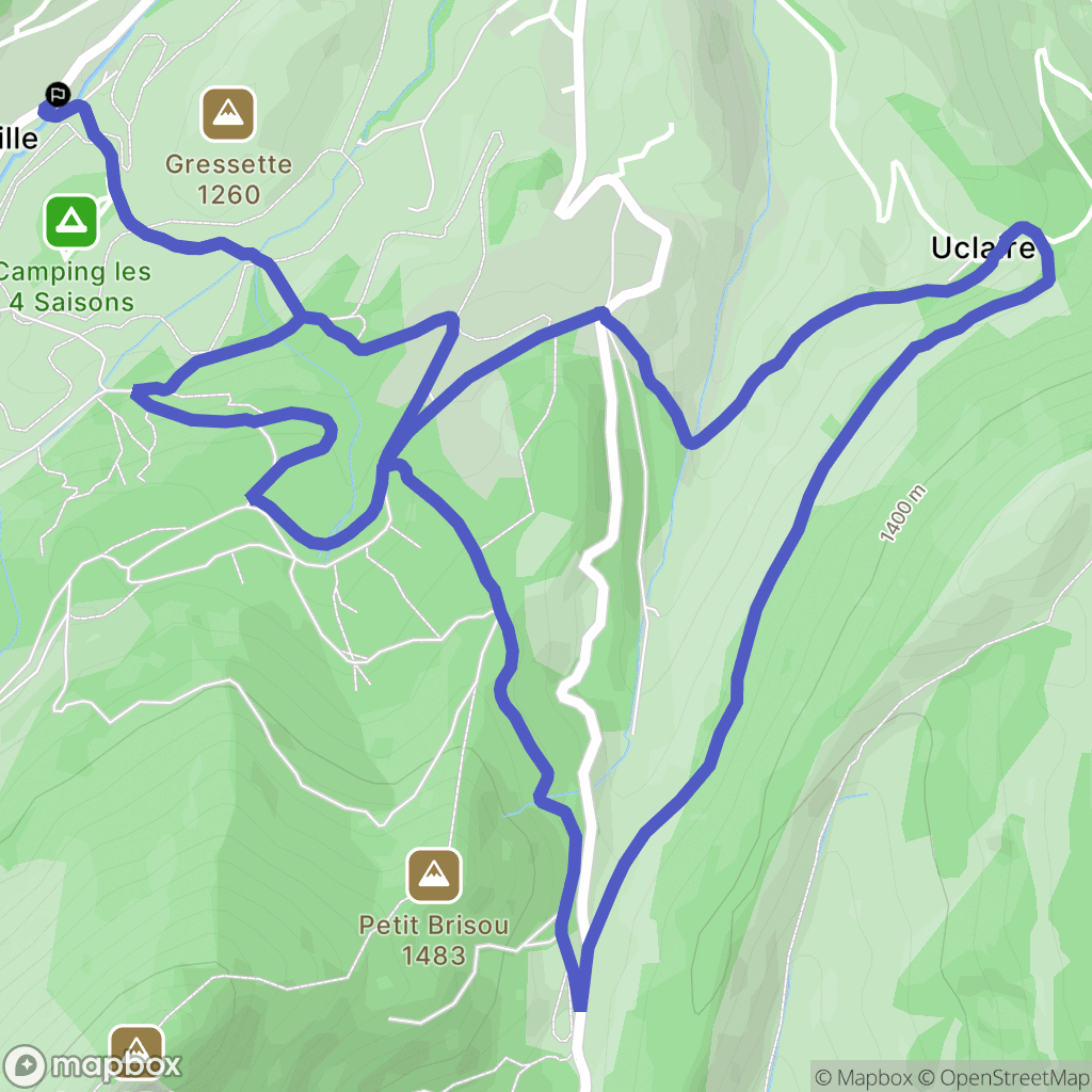 Gresse-en-Vercors : carte du parcours de randonnée - France