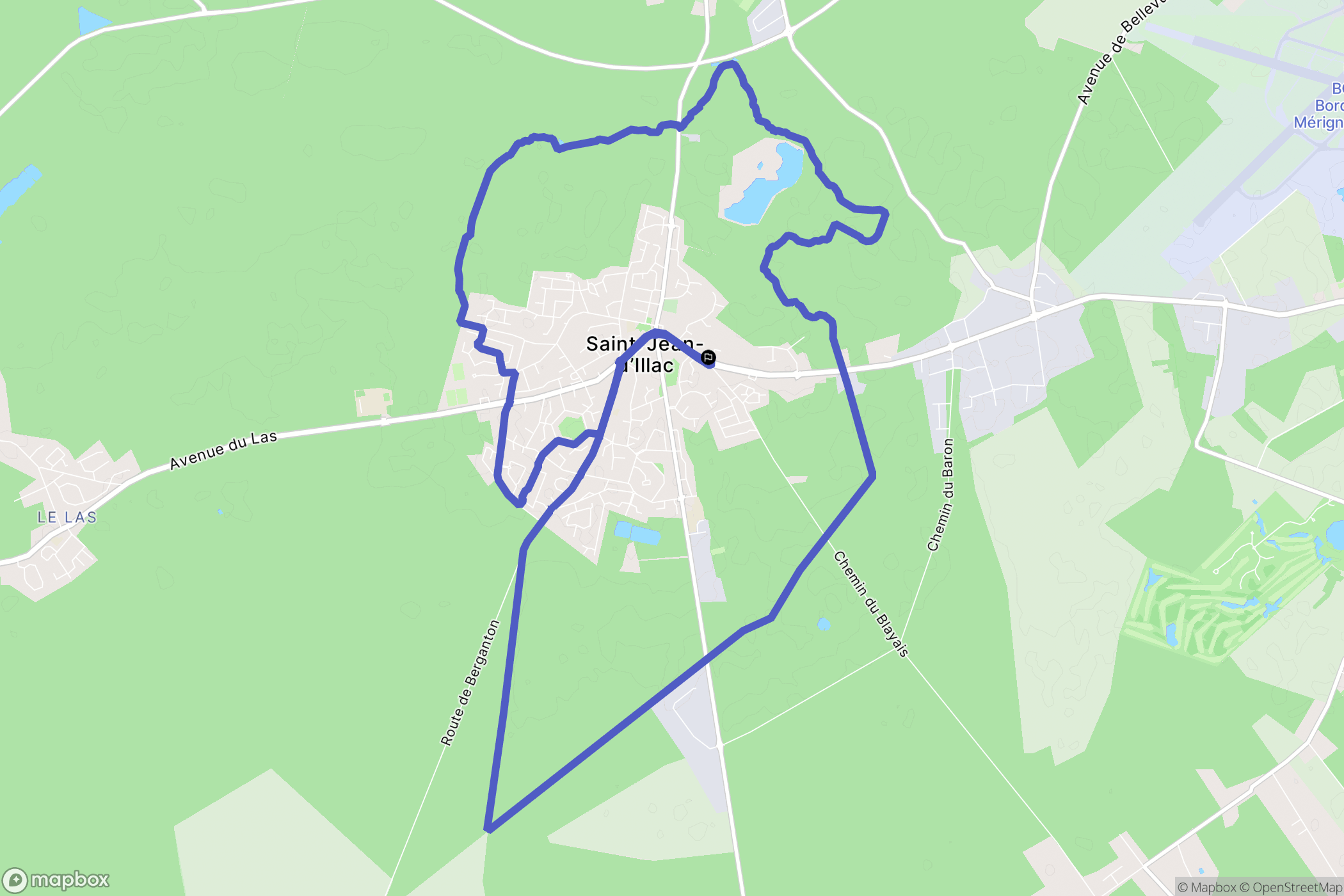 Saint-Jean-d'Illac : carte du parcours de randonnée - France