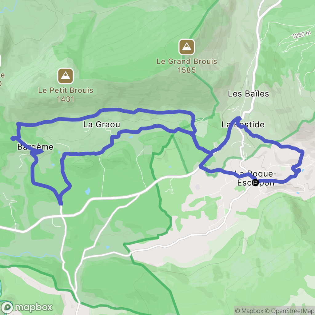 La Roque-Esclapon : carte du parcours de randonnée - France