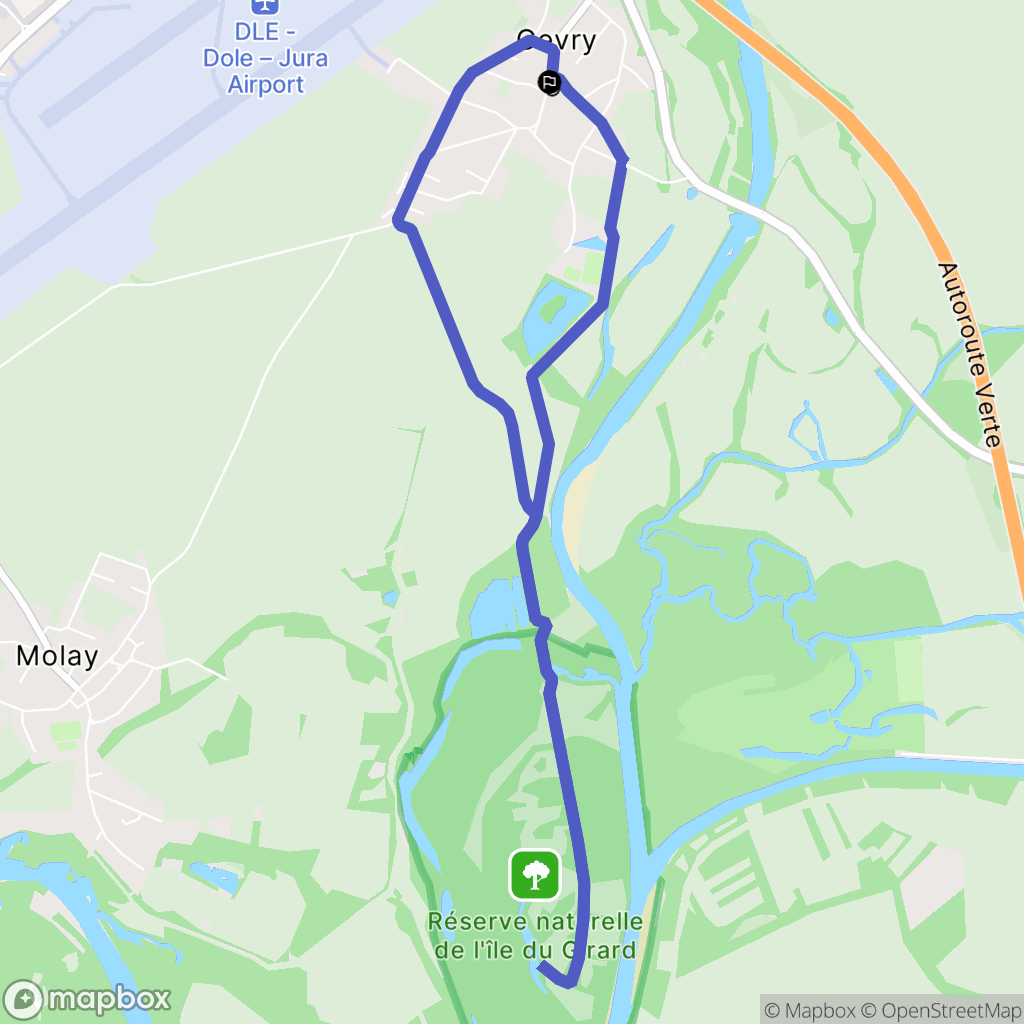Gevry : carte du parcours de randonnée - France