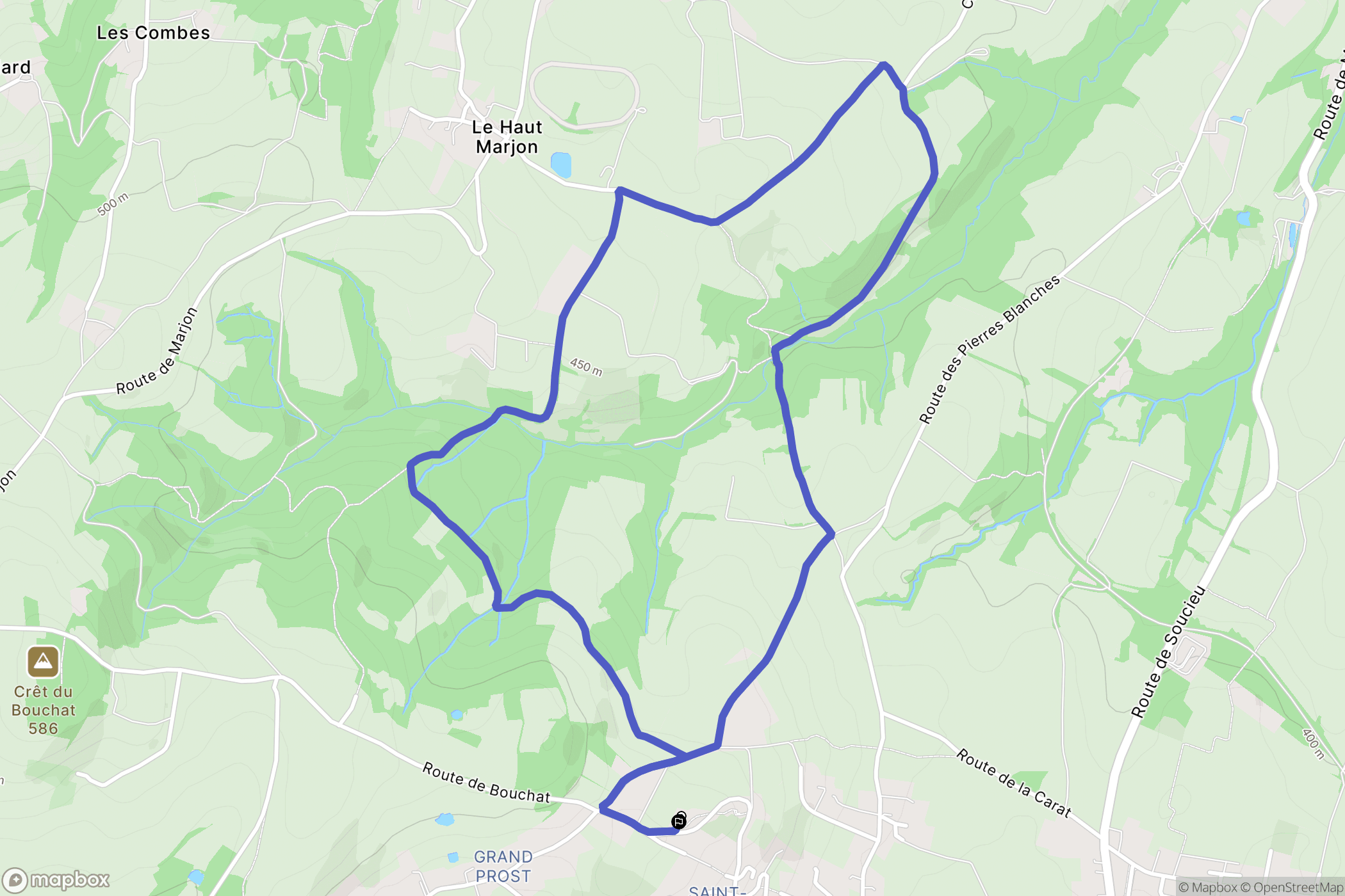 Saint-Laurent-d'Agny : carte du parcours de randonnée - France