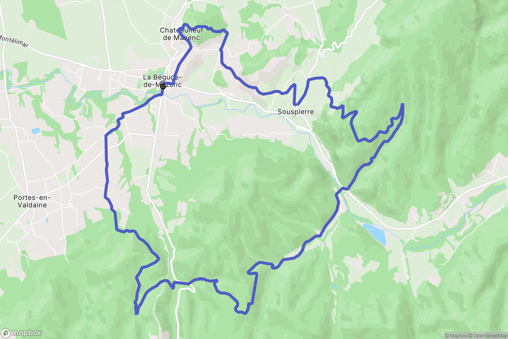 La Bégude-de-Mazenc : carte du parcours de randonnée - France
