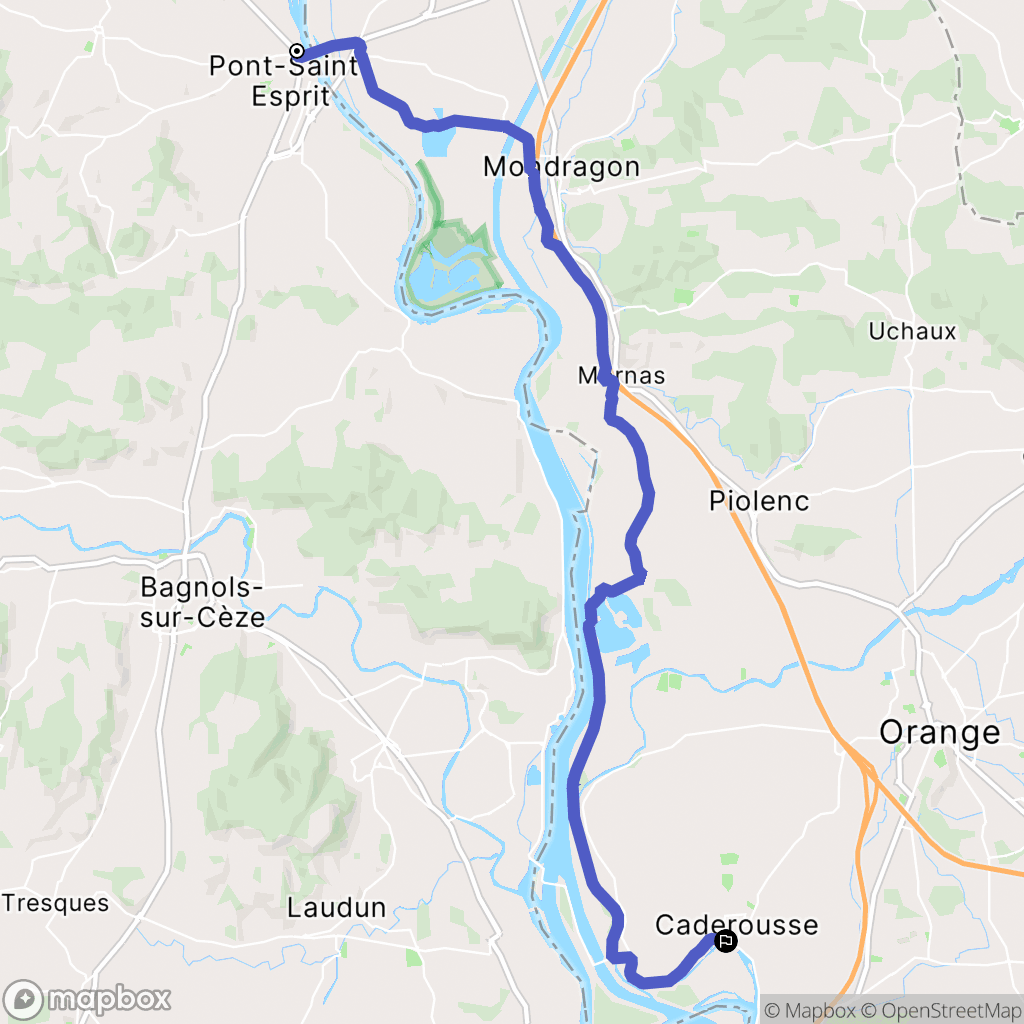 Pont-Saint-Esprit : carte du parcours de randonnée - France