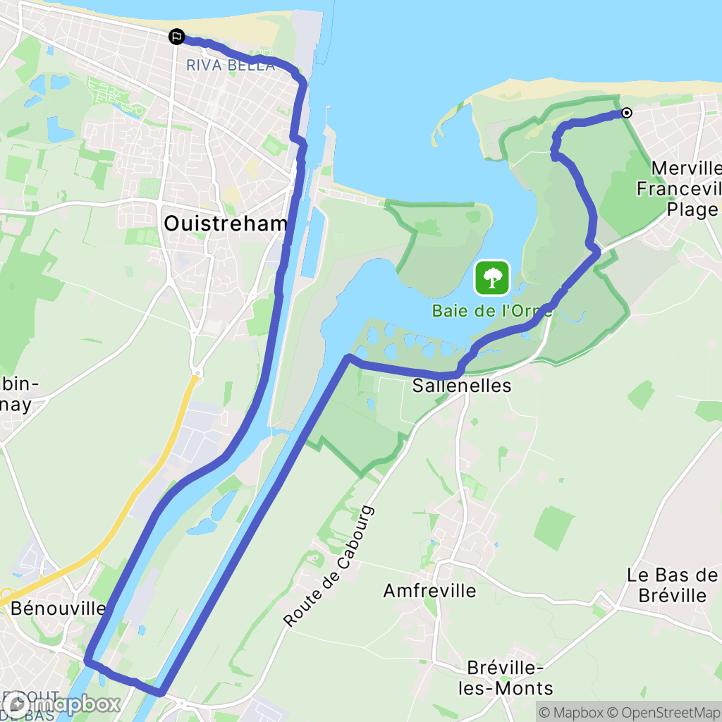 Merville-Franceville : carte du parcours de randonnée - France