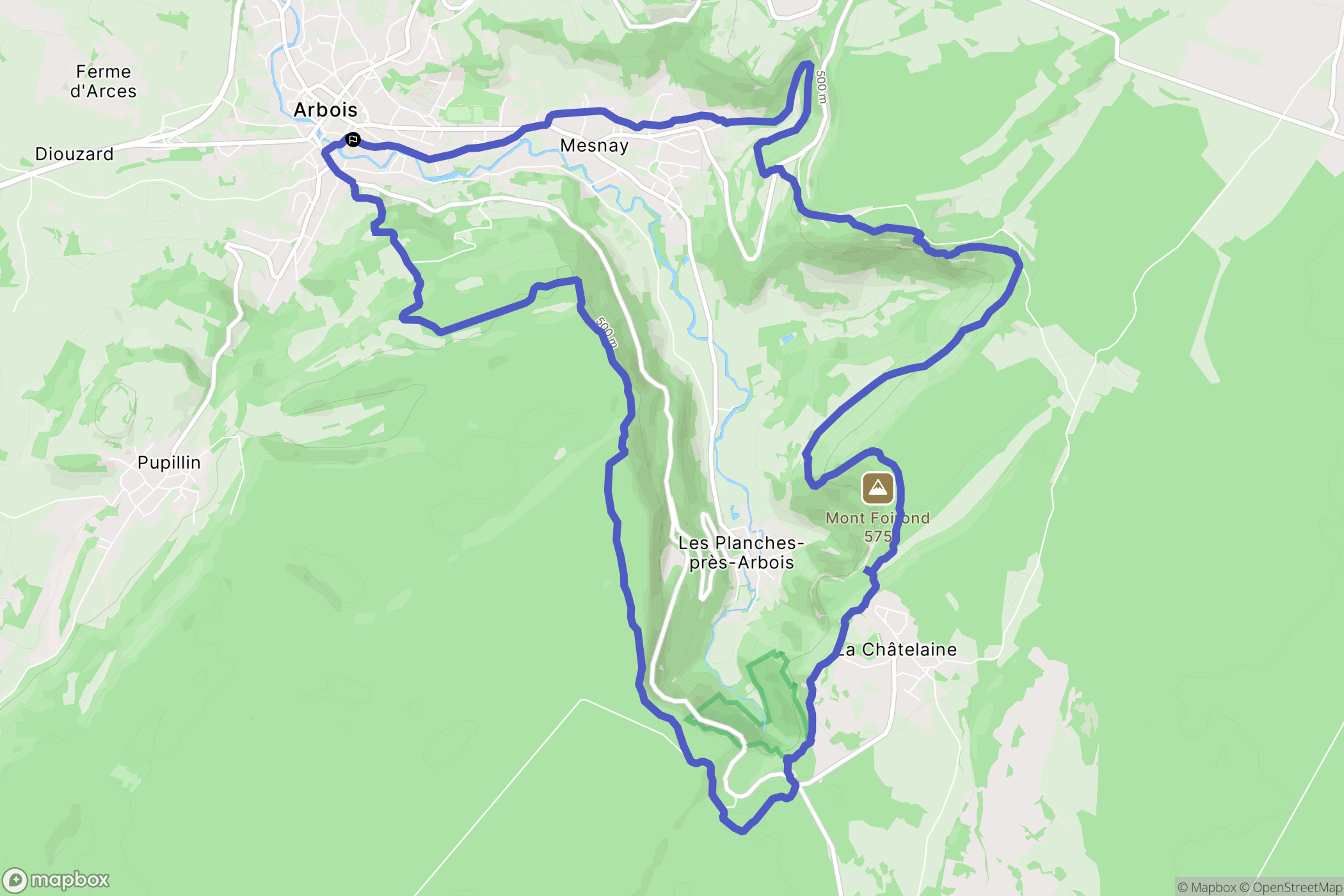 Arbois : carte du parcours de randonnée - France
