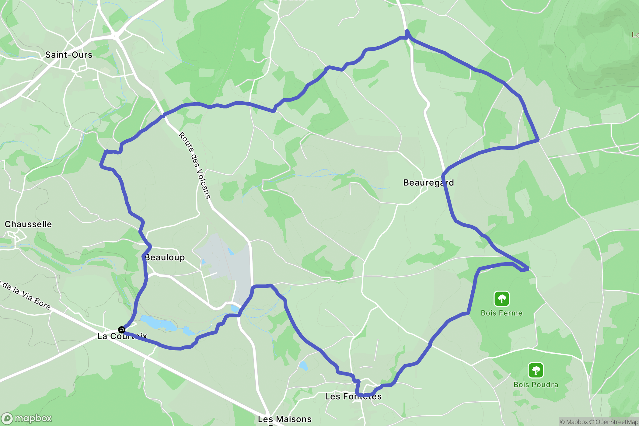 Saint-Ours : carte du parcours de randonnée - France