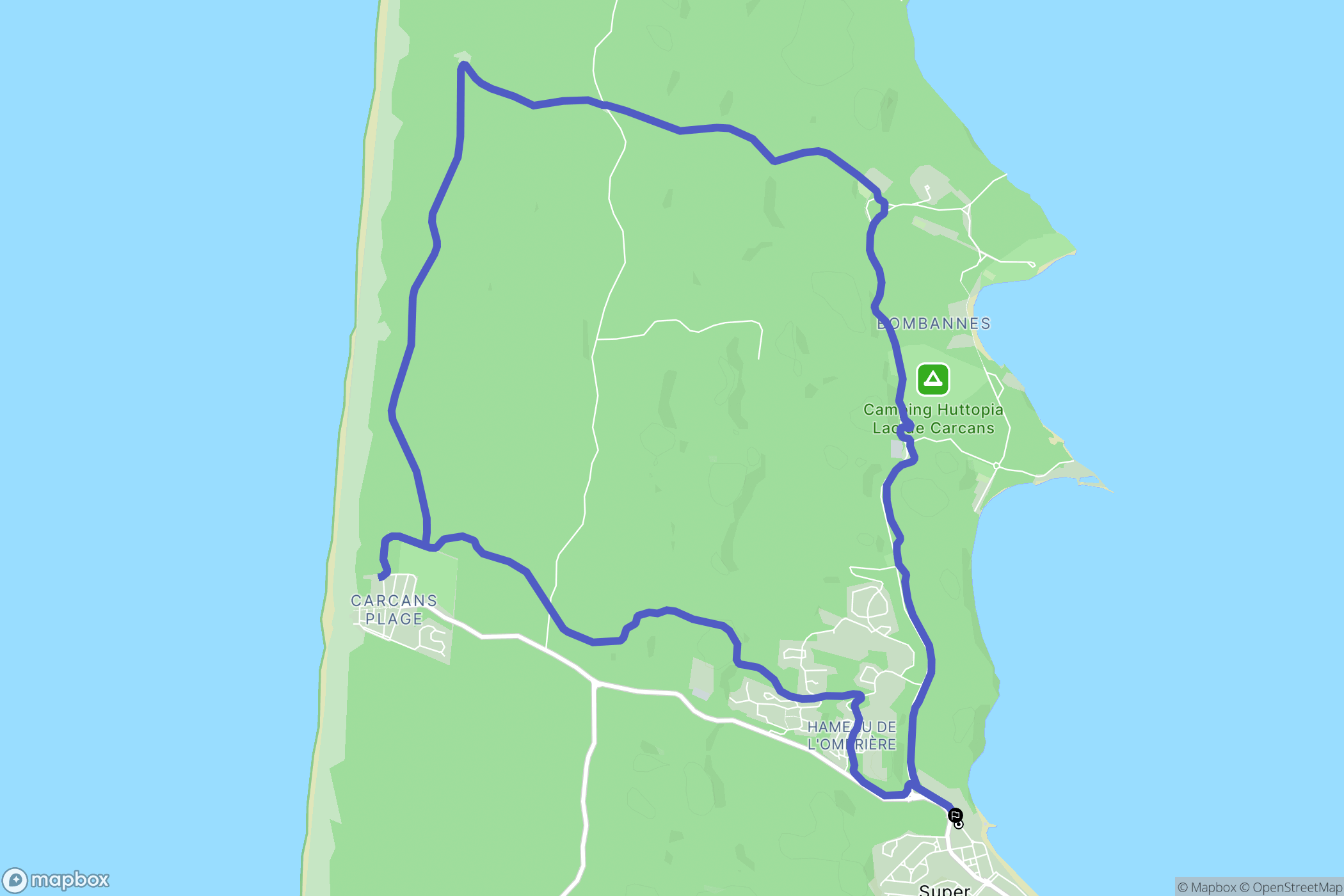 Carcans : carte du parcours de randonnée - France