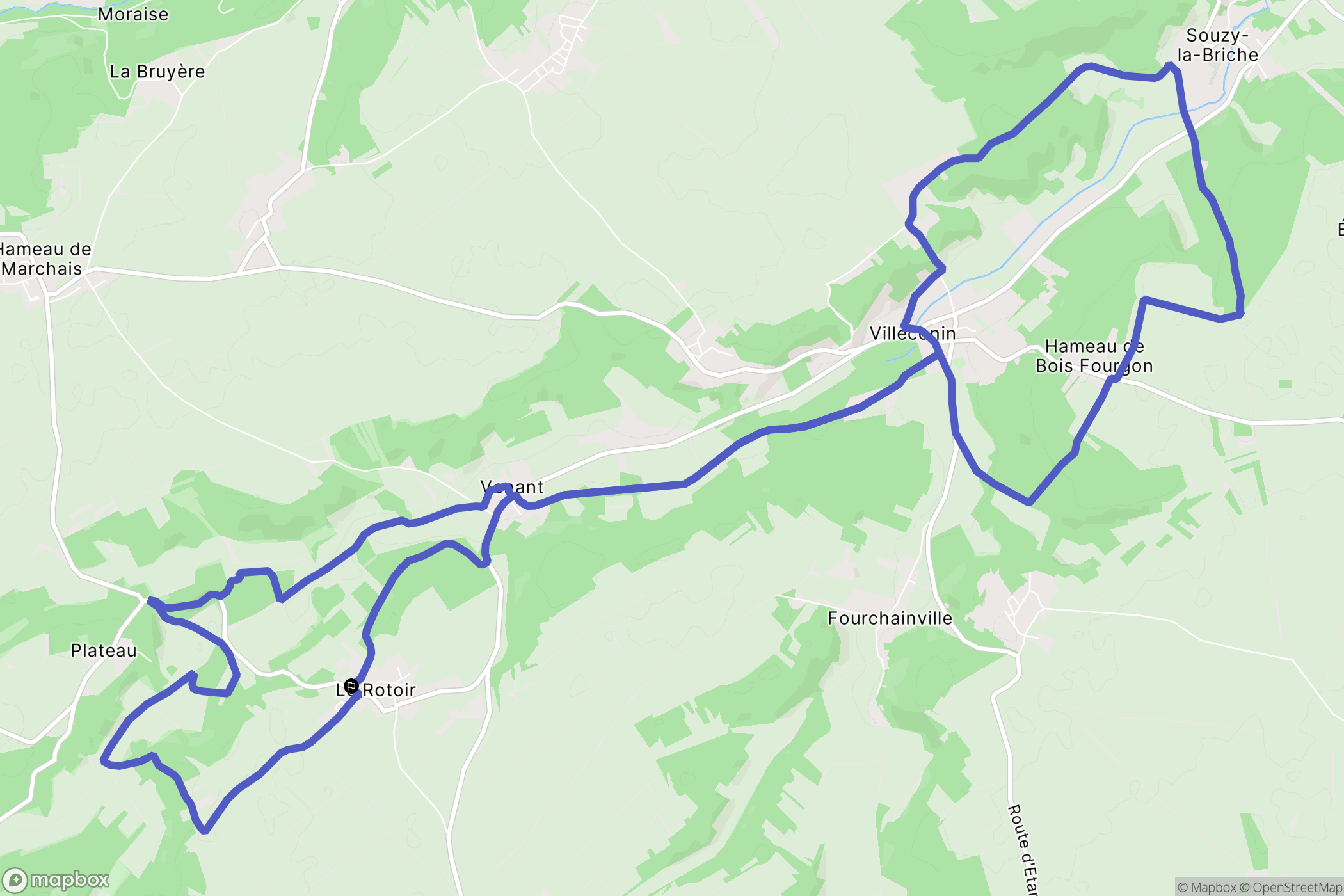 Boissy-le-Sec : carte du parcours de randonnée - France