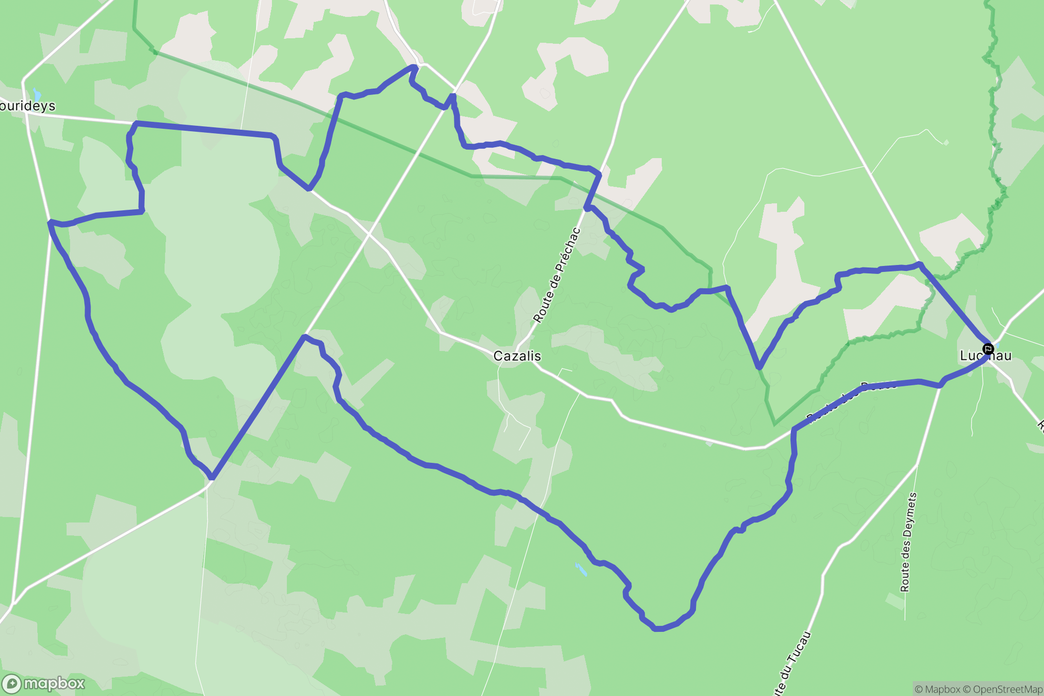 Lucmau : carte du parcours de randonnée - France