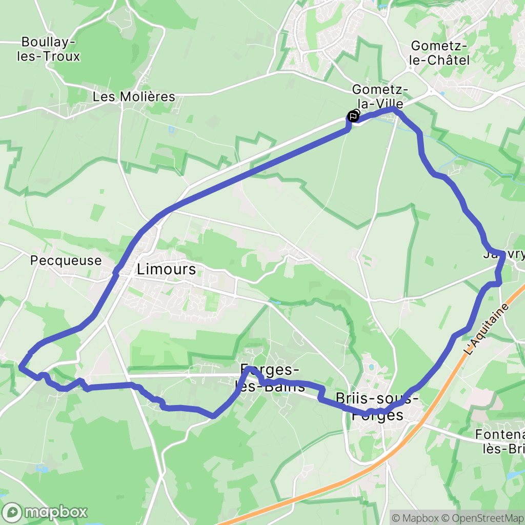 Gometz-la-Ville : carte du parcours de randonnée - France