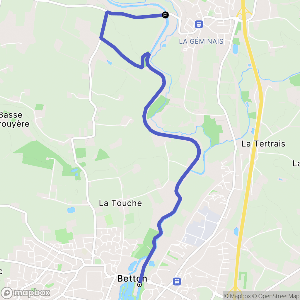 Betton : carte du parcours de randonnée - France