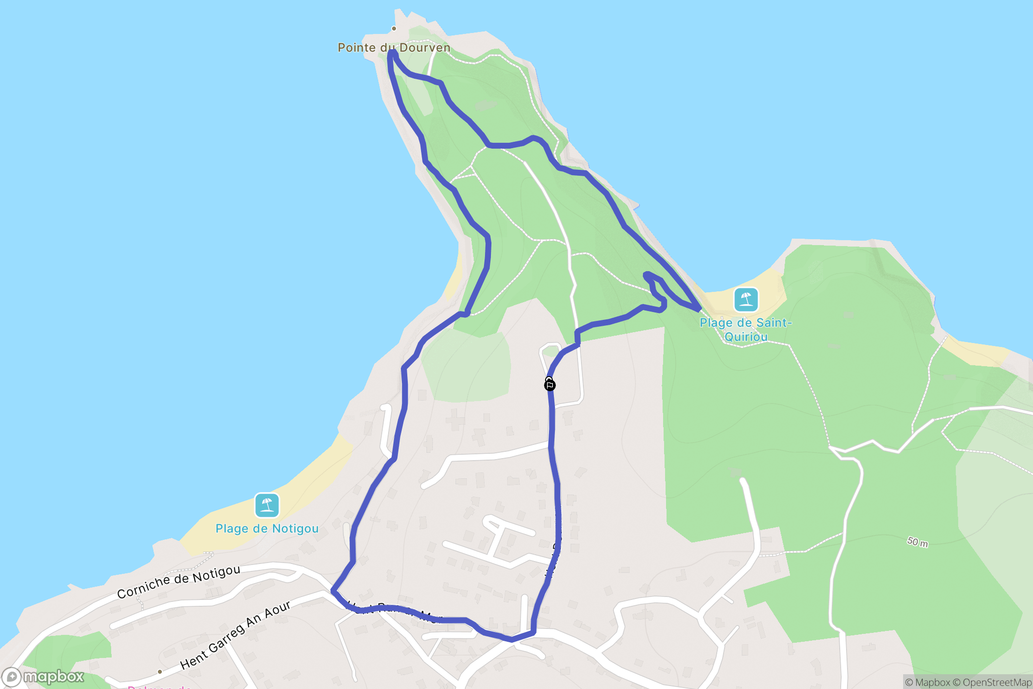 Trédrez-Locquémeau : carte du parcours de randonnée - France